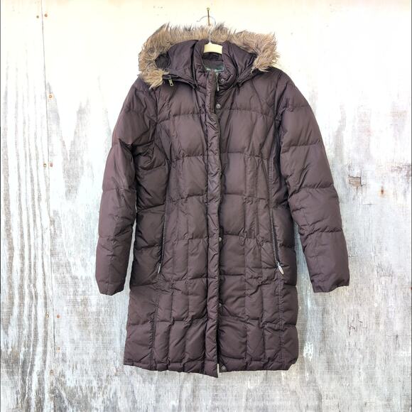 - SOLD- Eddie Bauer GooseDown Parka Faux FurLined Detachable Hood Women's Medium - Picture 1 of 11